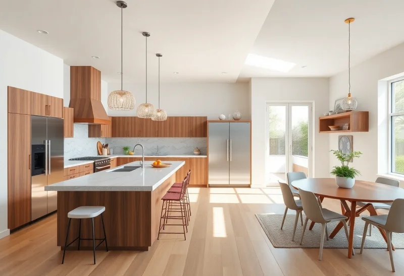 island mid century modern kitchen design ideas