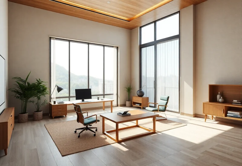 japandi home office layouts for corner