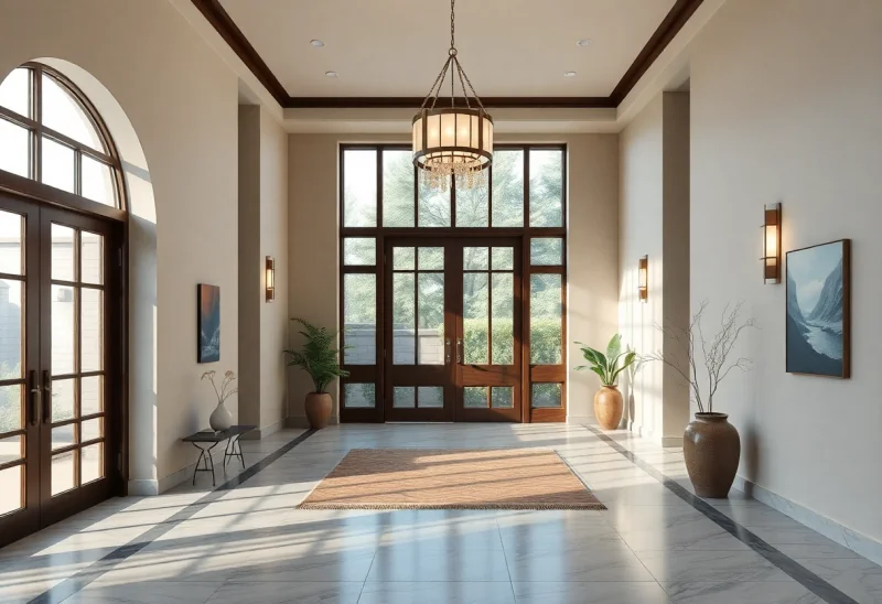 japandi virtual staging for first impression entryway
