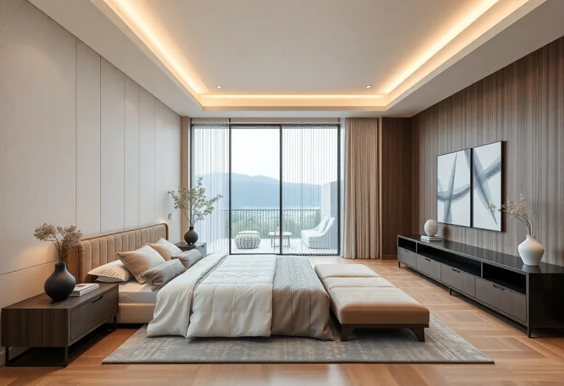 japandi virtual staging for high end bedroom