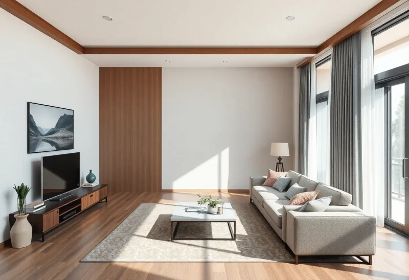 japandi virtual staging for vacant living room