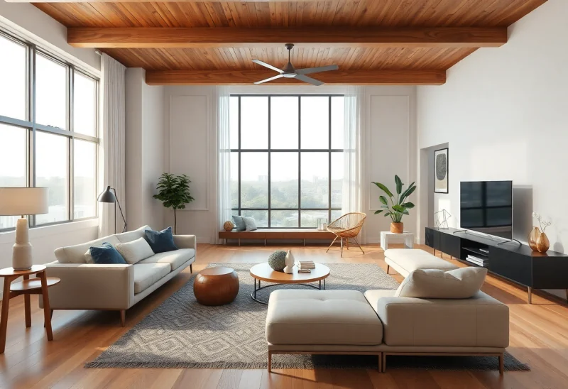 low light mid century modern living room design ideas