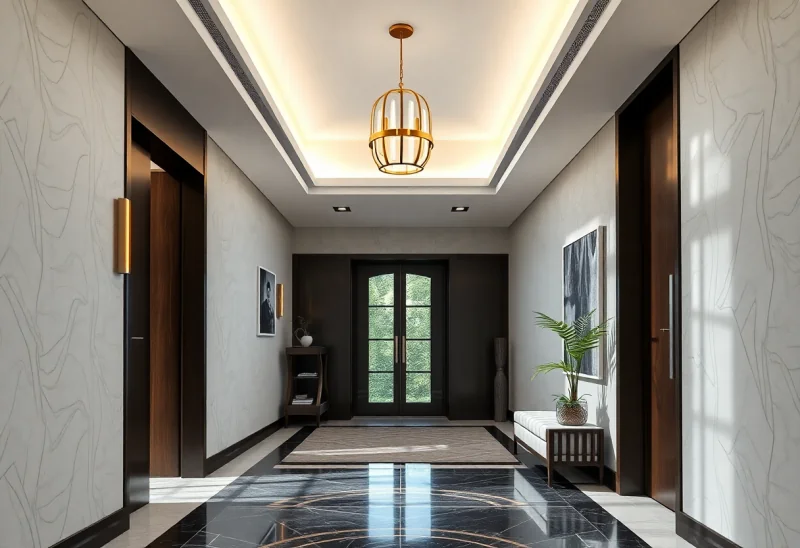 luxury modern entryway layouts for narrow hallway