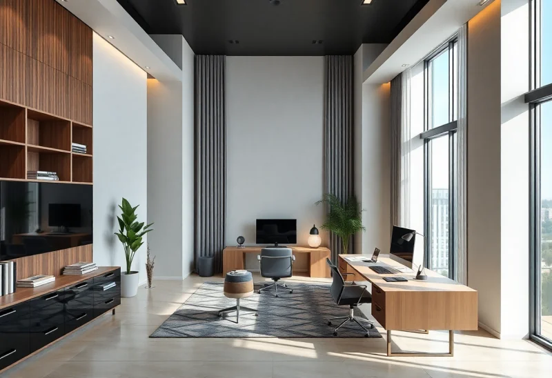 luxury modern home office layouts for corner