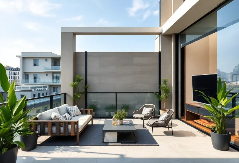 luxury modern patio layouts for small balcony