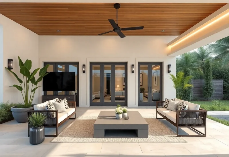 luxury modern virtual staging for curb appeal patio