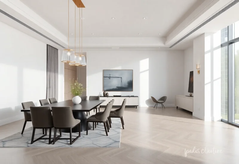 luxury modern virtual staging for vacant dining room