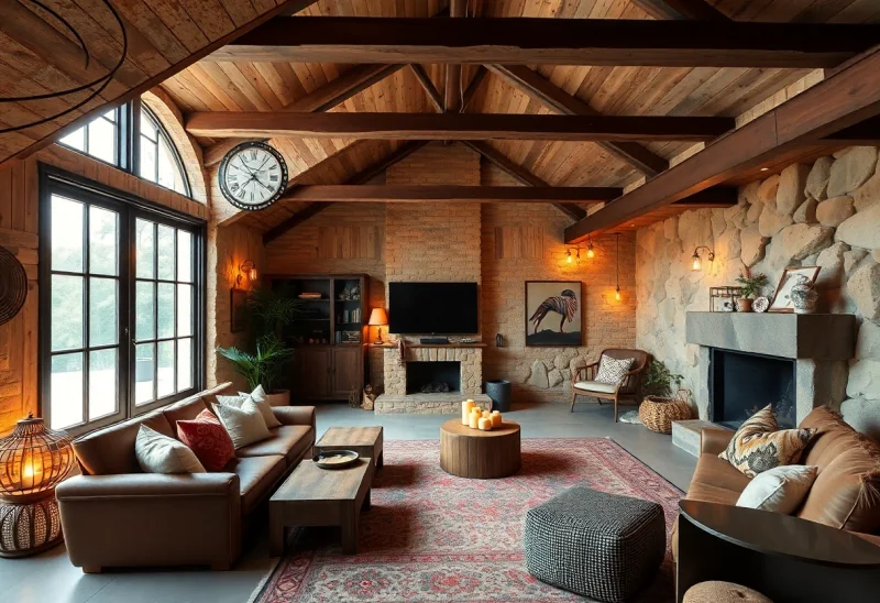 man cave bohemian basement design ideas