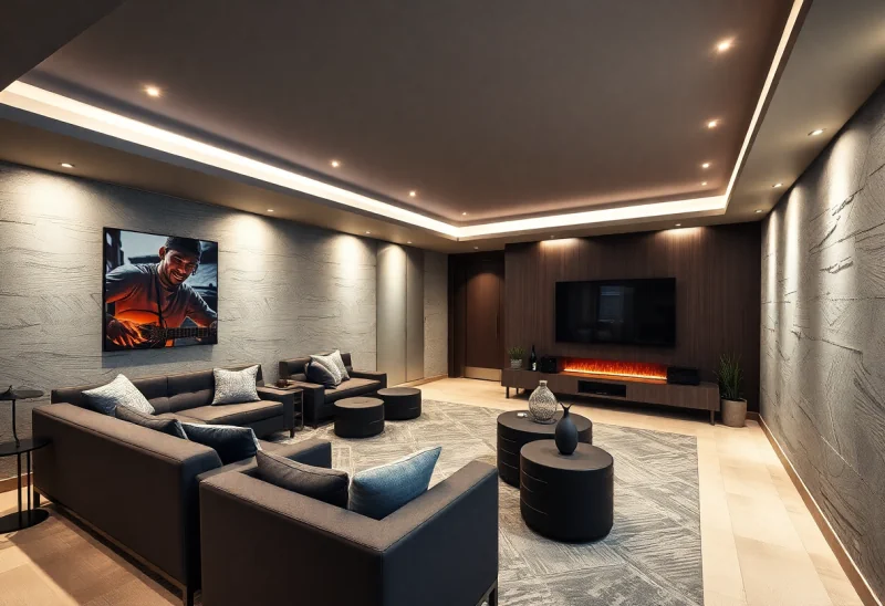 man cave contemporary basement design ideas