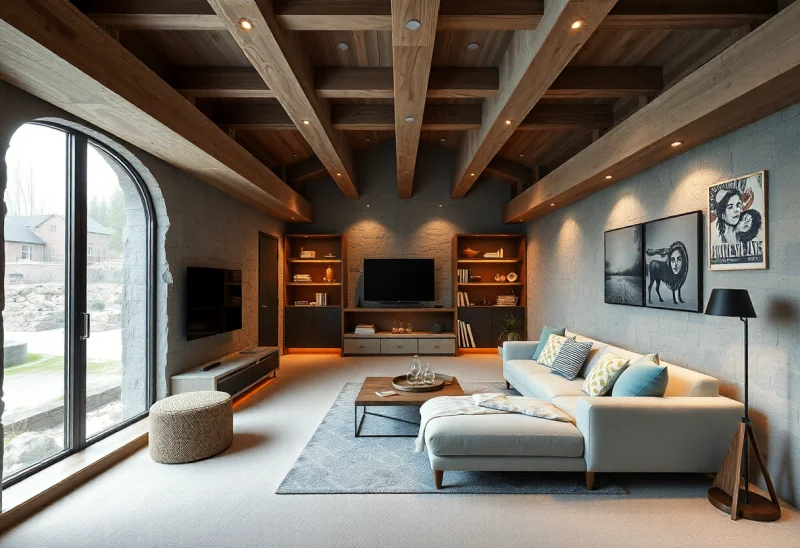 man cave scandinavian basement design ideas