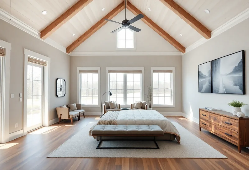 master suite modern farmhouse bedroom design ideas