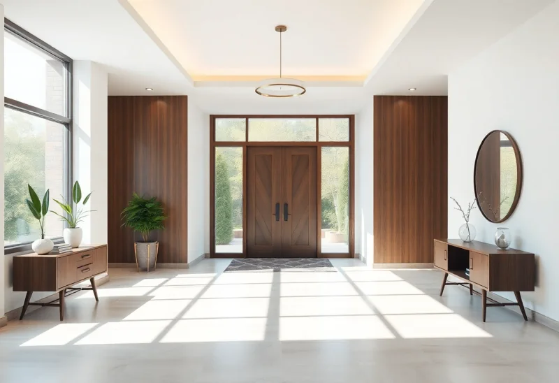 mid century modern entryway layouts for small