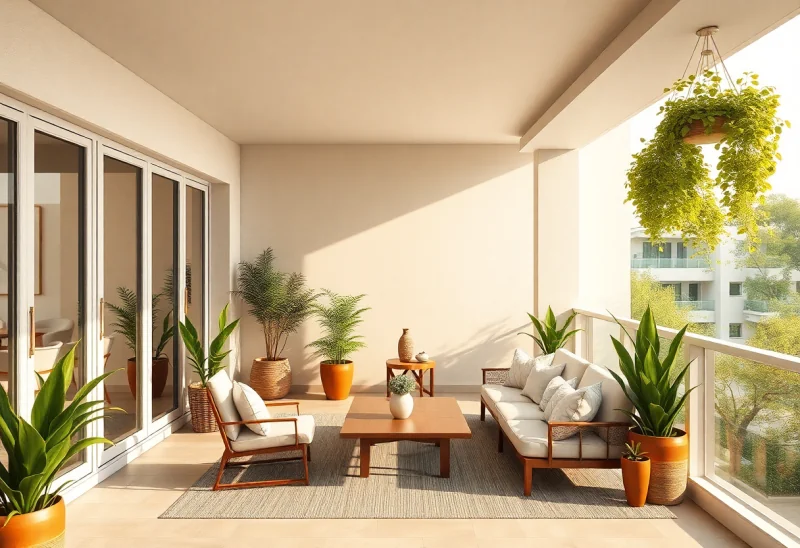 mid century modern patio layouts for small balcony