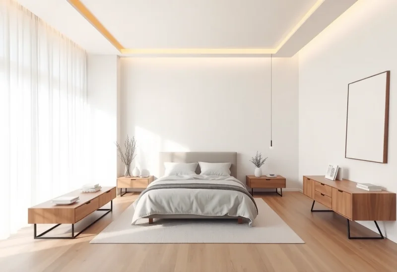 minimalist virtual staging for unfurnished bedroom