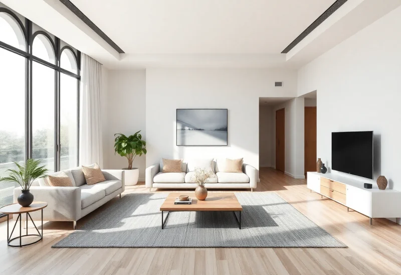 minimalist virtual staging for vacant living room