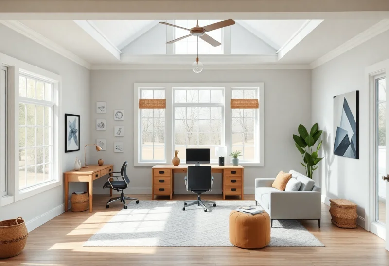 modern farmhouse home office layouts for corner