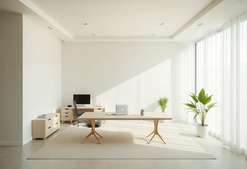 neutral home office layouts for corner