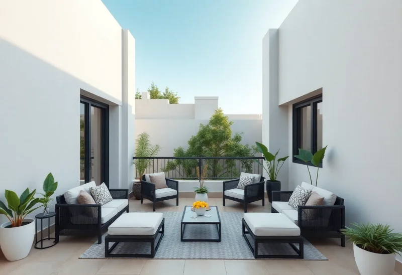 neutral patio layouts for small balcony