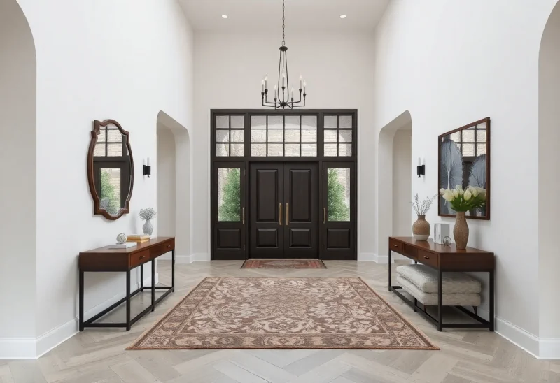neutral virtual staging for first impression entryway