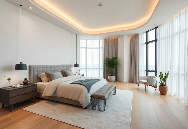 neutral virtual staging for high end bedroom