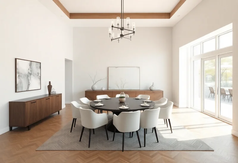 neutral virtual staging for vacant dining room