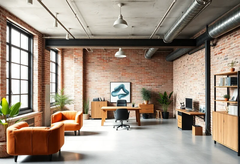 no windows industrial home office design ideas