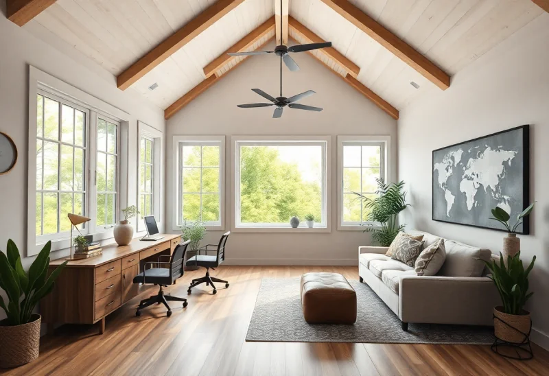 no windows modern farmhouse home office design ideas