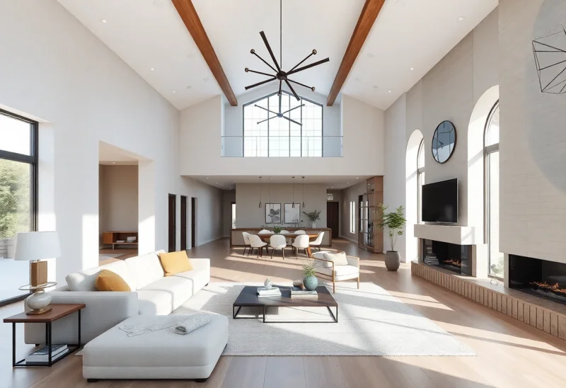 open concept neutral living room design ideas