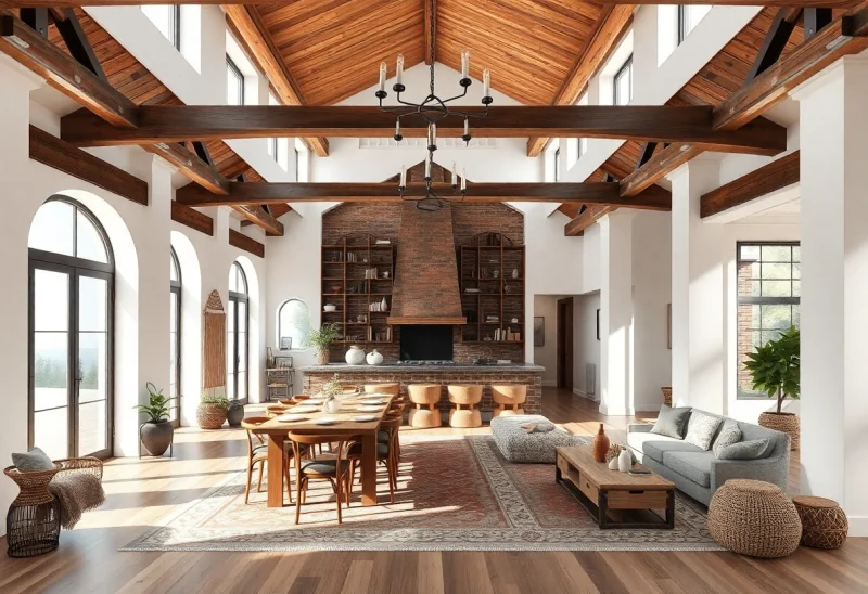 open plan bohemian dining room design ideas