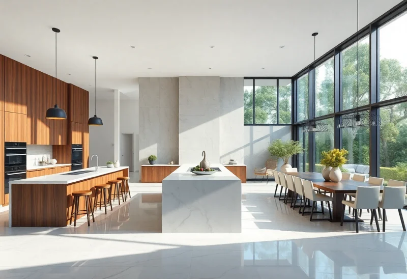 open plan luxury modern kitchen design ideas