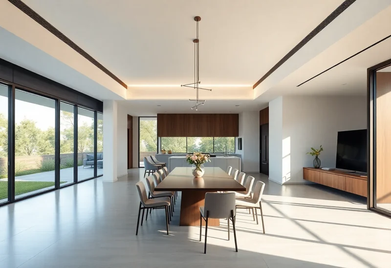 open plan minimalist dining room design ideas