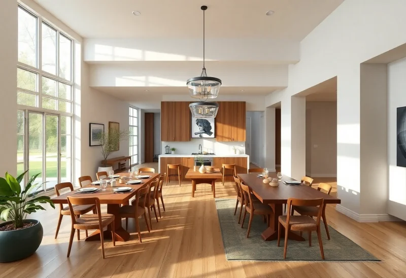 open plan scandinavian dining room design ideas