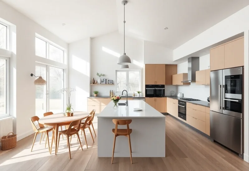 open plan scandinavian kitchen design ideas