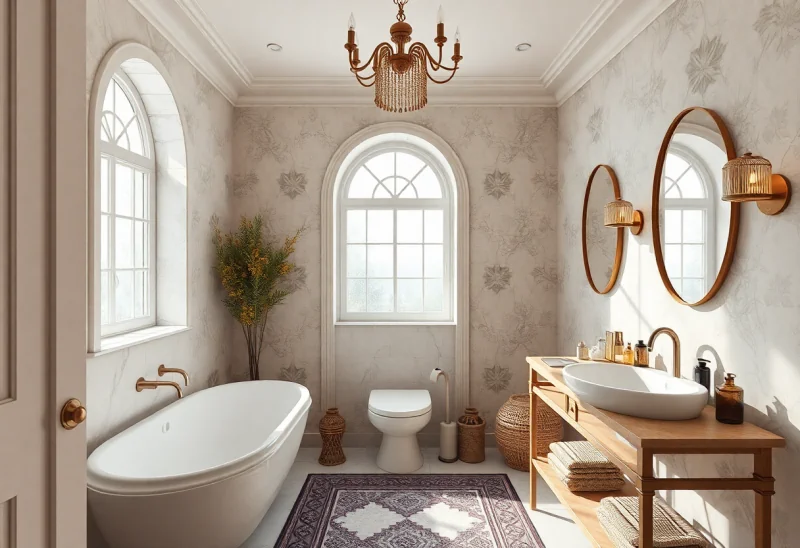 powder room bohemian bathroom design ideas