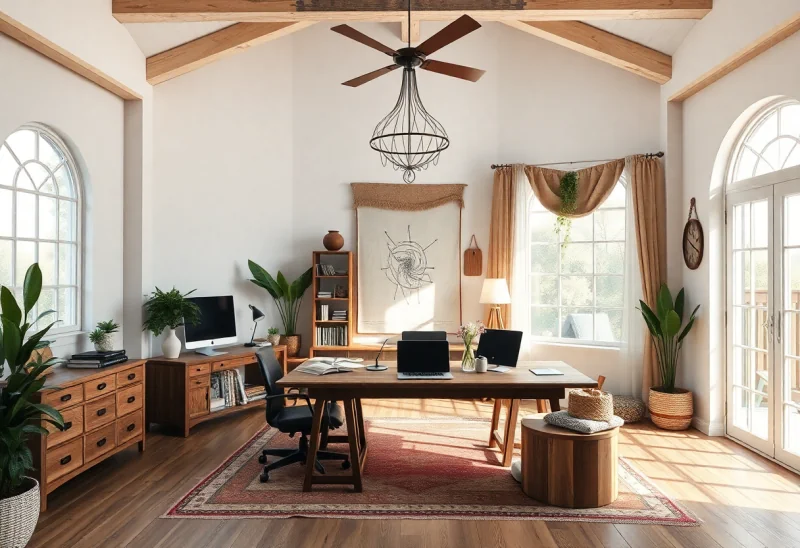 productivity bohemian home office design ideas