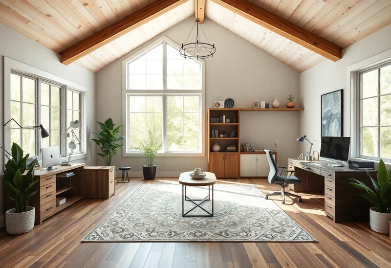 productivity modern farmhouse home office design ideas