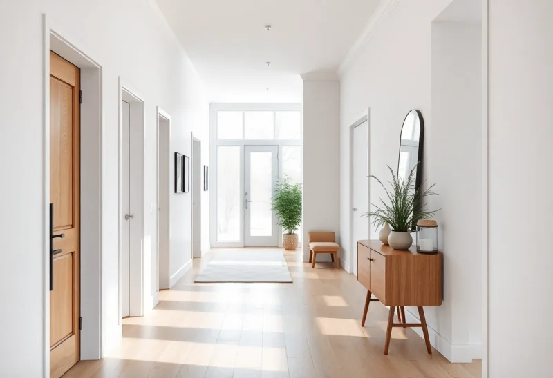 scandinavian entryway layouts for narrow hallway