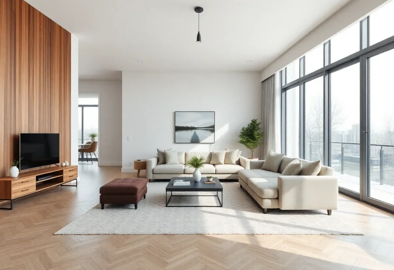 scandinavian virtual staging for luxury listing living room