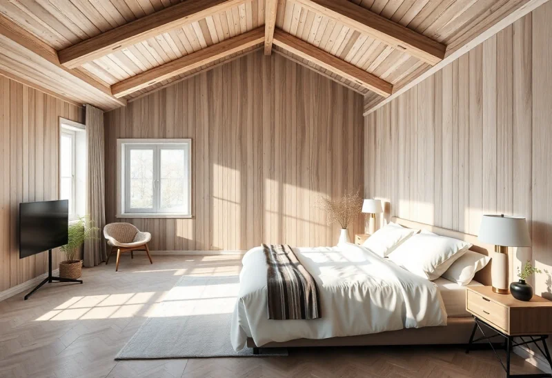 scandinavian virtual staging for unfurnished bedroom