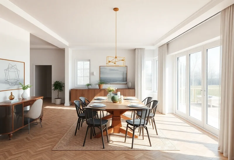 scandinavian virtual staging for vacant dining room