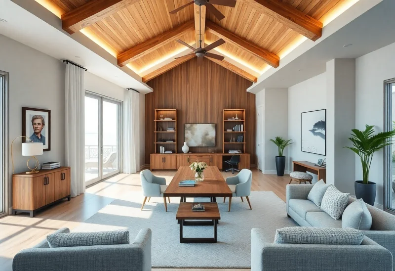 shared space coastal home office design ideas