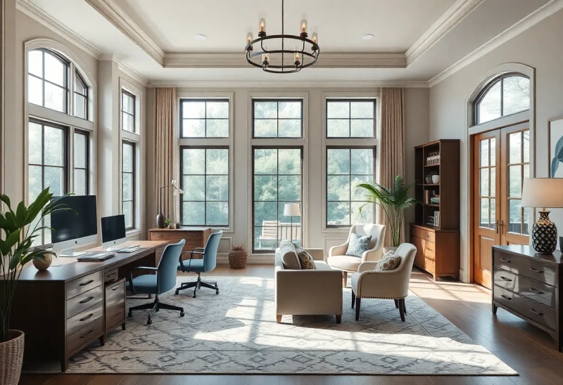 shared space transitional home office design ideas