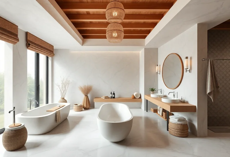 spa like bohemian bathroom design ideas