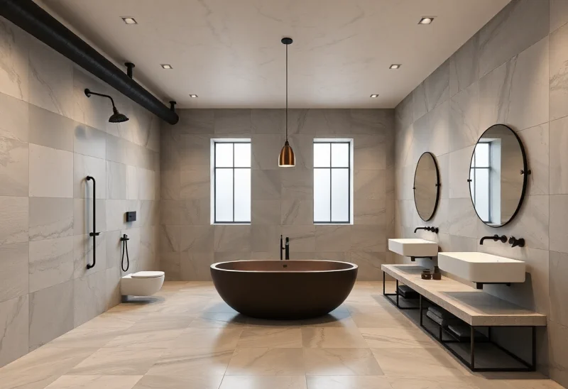 spa like industrial bathroom design ideas