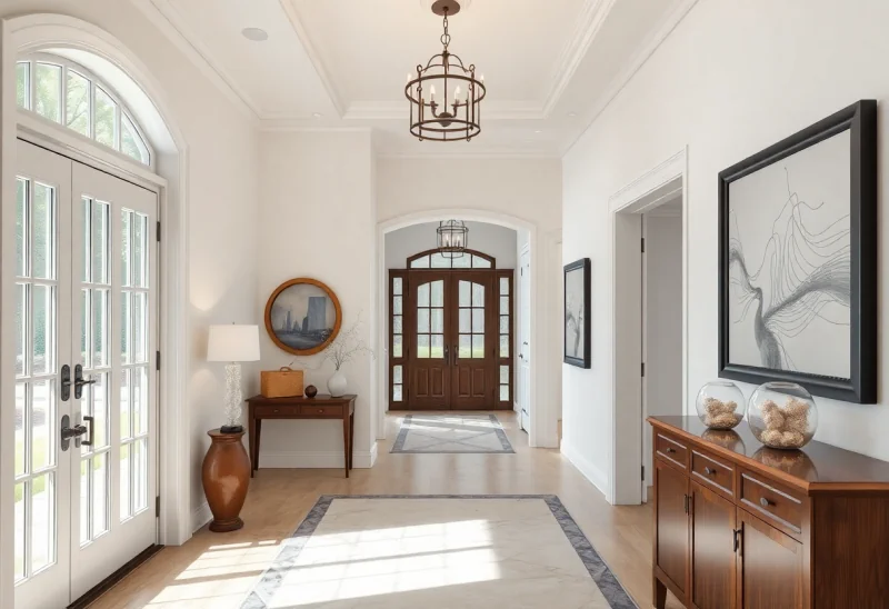 transitional entryway layouts for narrow hallway