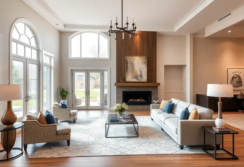 transitional virtual staging for luxury listing living room