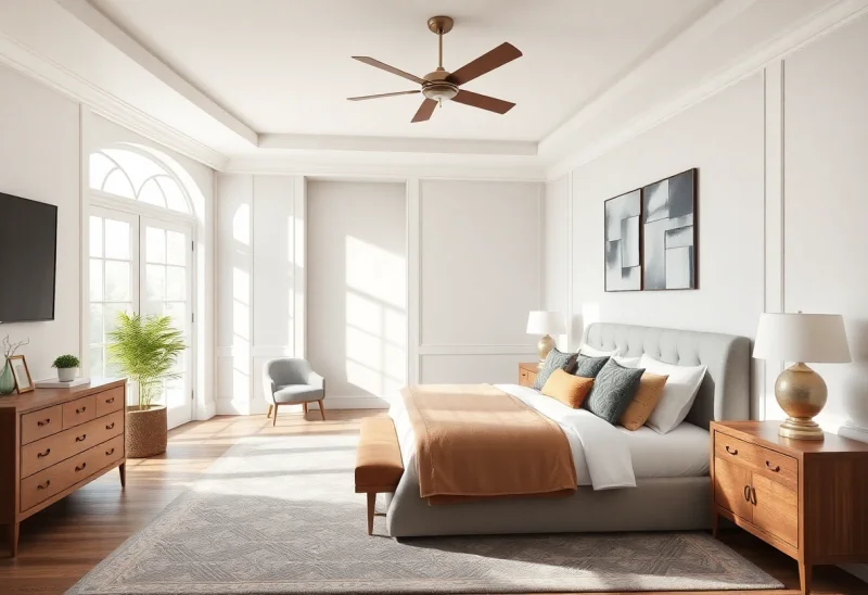 transitional virtual staging for unfurnished bedroom