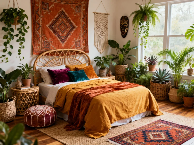 trendy bohemian bedroom home renovation