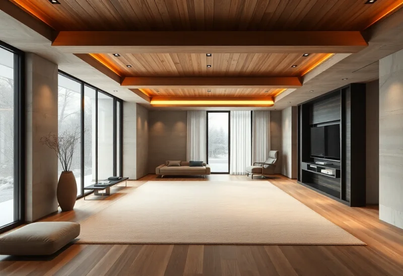 unfinished japandi basement design ideas