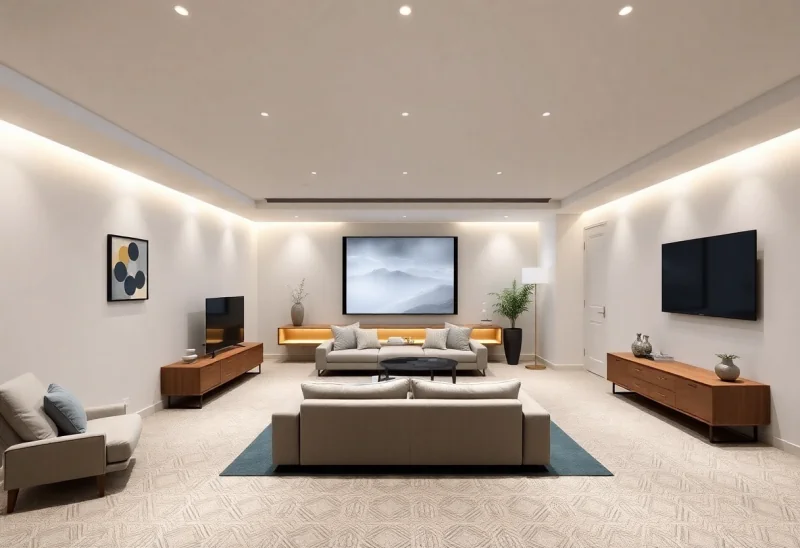 unfinished minimalist basement design ideas